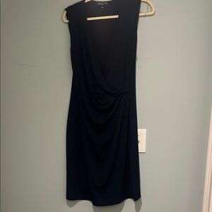 Jones New York Black Draped Midi Dress